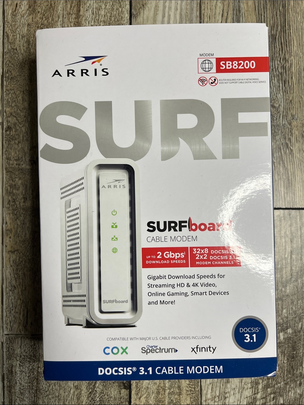 ARRIS SURFboard SB8200 White DOCSIS 3.1 Cable Modem ***NEW NEVER USED***